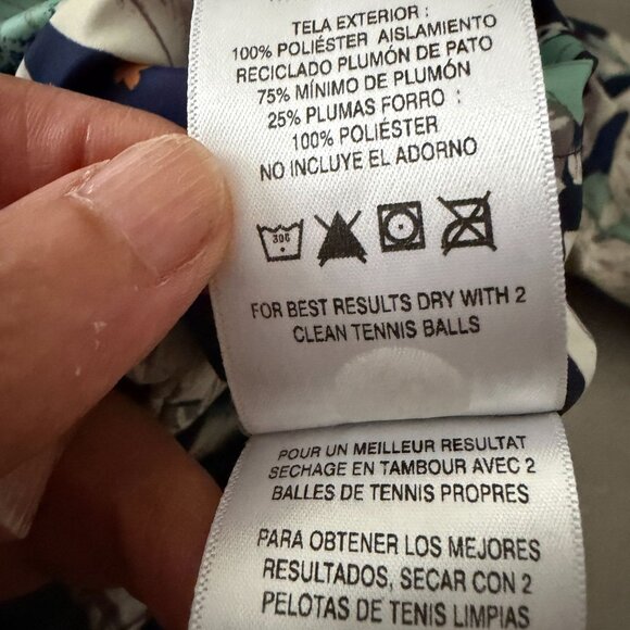 Patagonia Child's Reversible Down Puffer Jacket Hood Blue Floral No Size Tag 2T - Picture 13 of 13